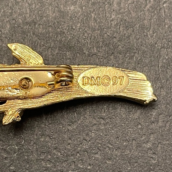 Vintage David Monn Brooch Dozen Red Roses Bouquet Signed - Picture 5 of 8